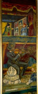 El Teatro Guignol Un violinista y un espectáculo de marionetas (detalle) siglo XX