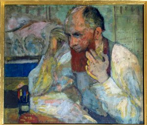 El comediante Aurelien Lugne Poe (Lugne-Poe) (1869-1940) maquillándose de Edouard Vuillard