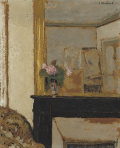 Jarrón de flores en una repisa, c.1900 de Edouard Vuillard