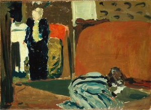 Mujer mirando debajo de la cama, c.1895