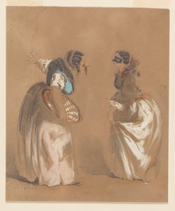Dos Damas Enmascaradas Saludando de Edouard de Beaumont
