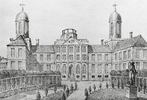 Hospital de Filadelfia, Estados Unidos de América, litografía de Edouard de Montule (1792-1828) de Viaje a América, Italia, Sicilia y Egipto. de Edouard de Montule