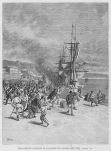 Revolución de Messina en ocasión del cólera de 1837 de Edouardo Matania