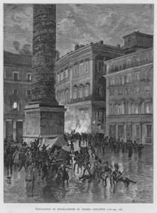 Intento de revolución en la Plaza Colonna de Edouardo Matania