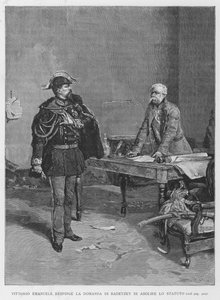 Vittorio Emanuele rechaza la demanda de Radetzky de abolir el estatuto de Edouardo Matania