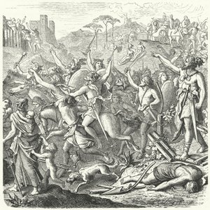 Invasión del territorio romano por los cimbrios, finales del siglo II a.C. de Eduard Bendemann
