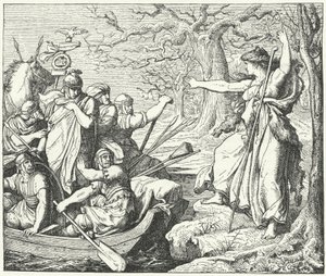 El general romano Nerón Claudio Druso en el río Elba, 9 a.C. de Eduard Bendemann