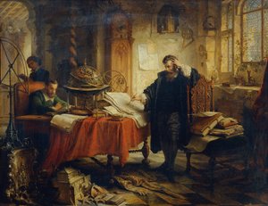 Copérnico trazando las órbitas de los cuerpos celestes de Eduard Ender