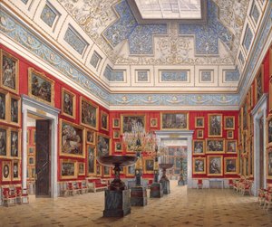 Interiores del Nuevo Hermitage. La Sala de Pintura Flamenca, 1854