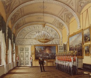 Interiores del Palacio de Invierno. La Sala de Guardia, 1864