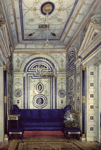 El Estudio Azul en el Gran Palacio en Tsarkoye Selo, antes de 1840 de Eduard Hau
