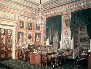El estudio de Alejandro III (1845-94) en el Palacio de Gatchina, c.1881 de Eduard Hau