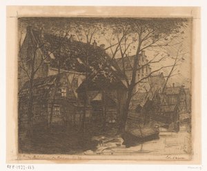 Las partes traseras de las casas a lo largo del paseo marítimo de Eduard Karsen (signed by artist)