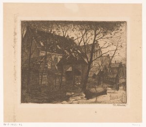 Las partes traseras de las casas a lo largo del paseo marítimo de Eduard Karsen (signed by artist)
