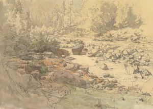 Paisaje con rocas en un río cerca de Kronau