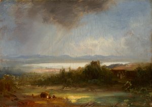 Schloss Starnberg con Würmsee de Eduard Schleich der Ältere