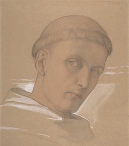 Estudio de la cabeza de San Agustín, para la pintura de la Madonna y el Niño..., 1846 de Eduard von Steinle