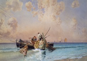 De vuelta de la pesca, por Eduardo Dalbono (1841-1915) de Eduardo Dalbono