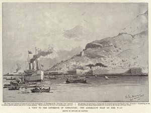 Una Visita al Gobernador de Gibraltar, el Barco del Almirantazgo en su Camino