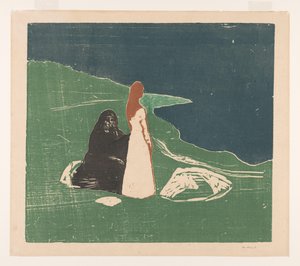 Dos mujeres en la orilla (título original) de Edvard Munch (signed by artist)