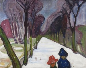 Avenida en la tormenta de nieve. 1906