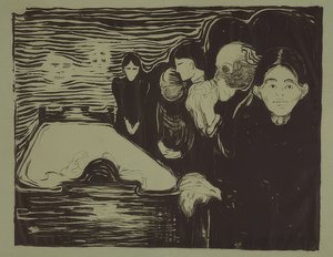 En el lecho de muerte. 1896 de Edvard Munch