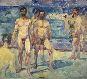 Hombres bañándose