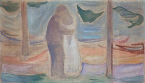 Pareja en la playa de Edvard Munch