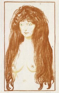 Die Sünde (Mädchen mit rotem Haar und grünen Augen) de Edvard Munch