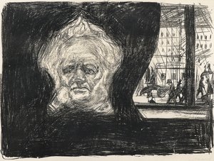 Henrik Ibsen en el Café del Grand Hotel, 1902 de Edvard Munch