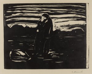 Beso en el campo, 1905 de Edvard Munch