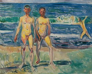 hombres junto al mar