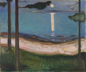 Paisaje nórdico a la luz de la luna de Edvard Munch
