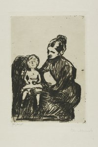 Enfermera con un Niño/La Madre y el Niño Llorando de Edvard Munch