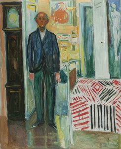 Autorretrato. Entre el reloj y la cama de Edvard Munch