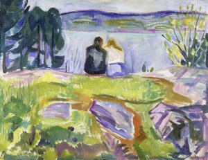 Primavera (Amantes en la orilla) de Edvard Munch
