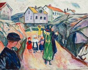 Calle en Kragero (Gate i Kragero) de Edvard Munch