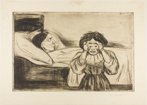 La madre muerta y su hijo de Edvard Munch