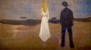 Dos seres humanos (los solitarios) de Edvard Munch