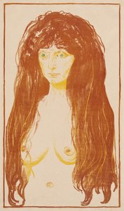 Mujer de cabello rojo y ojos verdes (El pecado) de Edvard Munch