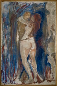 La joven y la Muerte (pintura sobre lienzo) de Edvard Munch