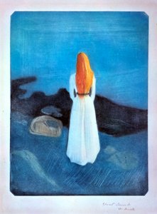 Joven mujer en la orilla del mar, 1896 de Edvard Munch