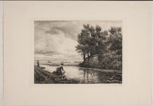 Paisaje holandés con arroyo de Edvard Petersen