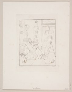 C.A. Lorentzen en su estudio de Edvard Sonne