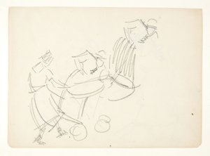 Estudio de figura para la imagen de Langelinie de Edvard Weie