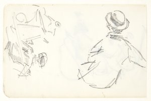 Estudios de figuras para la imagen de Langelinie de Edvard Weie