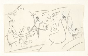 Estudio de composición para la imagen de Langelinie de Edvard Weie