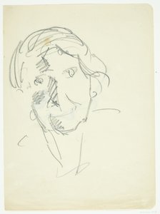 Retrato de la esposa del artista, la pintora Agnes Weie (1878-1964), de frente de Edvard Weie