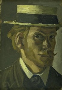 Autorretrato con sombrero de paja de Edvard Weie