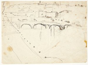 Vista desde una ventana en Lungarno sobre el río hacia Santo Spirito y las colinas de San Miniato, Florencia